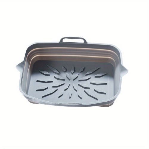 Rectangular Air Fryer Liners; Foldable Silicone Tray; Air Fryer Accessories; Reusable Grill Plate; Heat Resistant Microwave Silicone Plate; Home