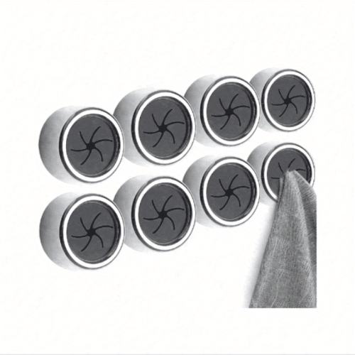 1/3/8pcs Kitchen Towel Holder, Self Adhesive Wall Dish Towel Hook, Round Wall Mount Towel Holder For Bathroom, Kitchen And Home, Wall, Cabinet, G