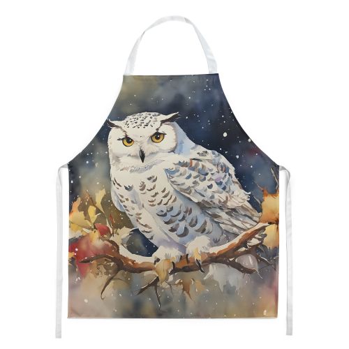 Snowy Owl Apron Cooking Kitchen Server Baking Crafts Gardening for Adult Women Men, Unisex, Large, Multicolor